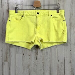 Michael Kors Jean Shorts 10 Neon Yellow Cut Off Shorty Mid Rise Summer Party